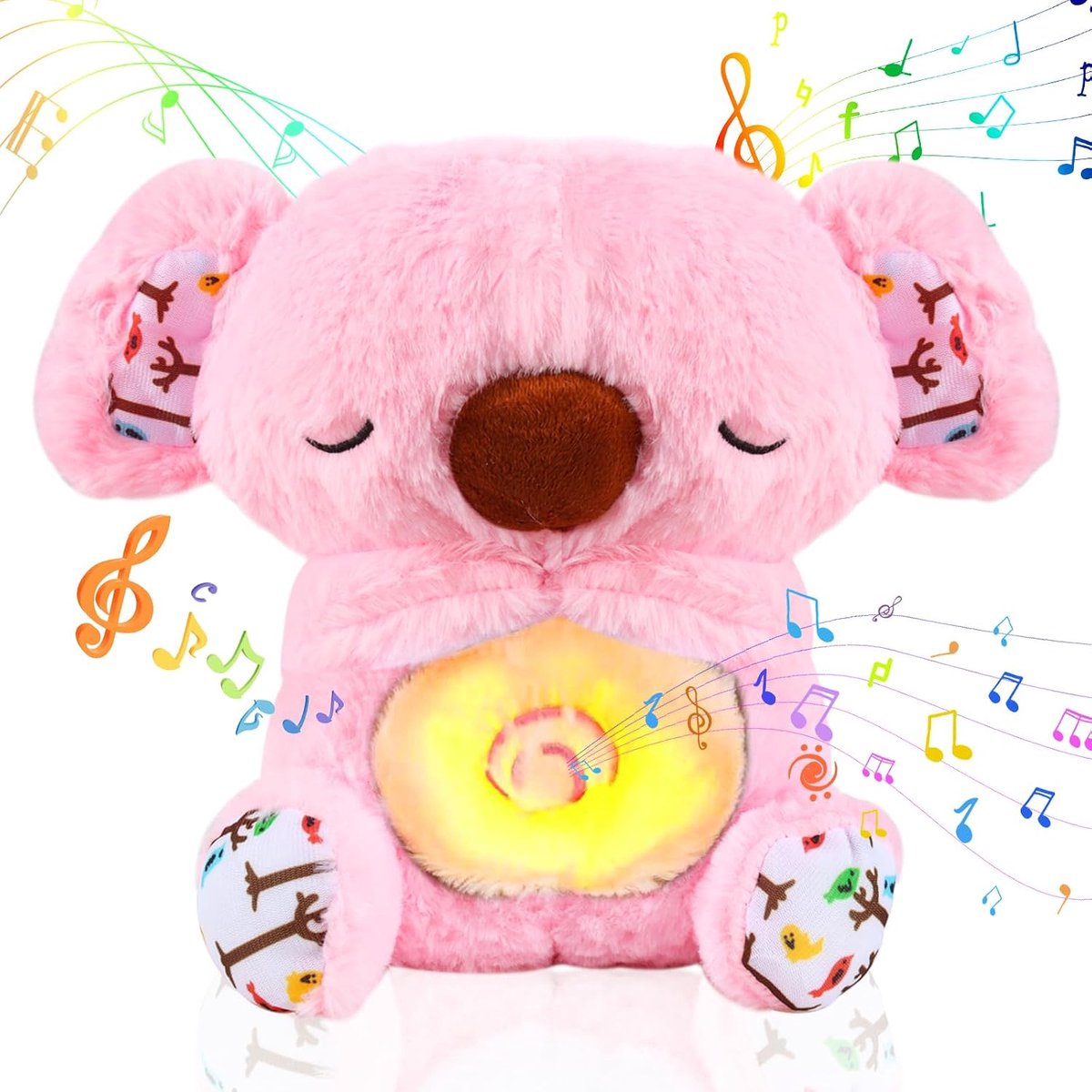 Otter, Mijn Knuffel Otter Goede Nacht, Ademende Peluche, Met Muziek, Hartslag voor Meisjes en Jongens (Roze)