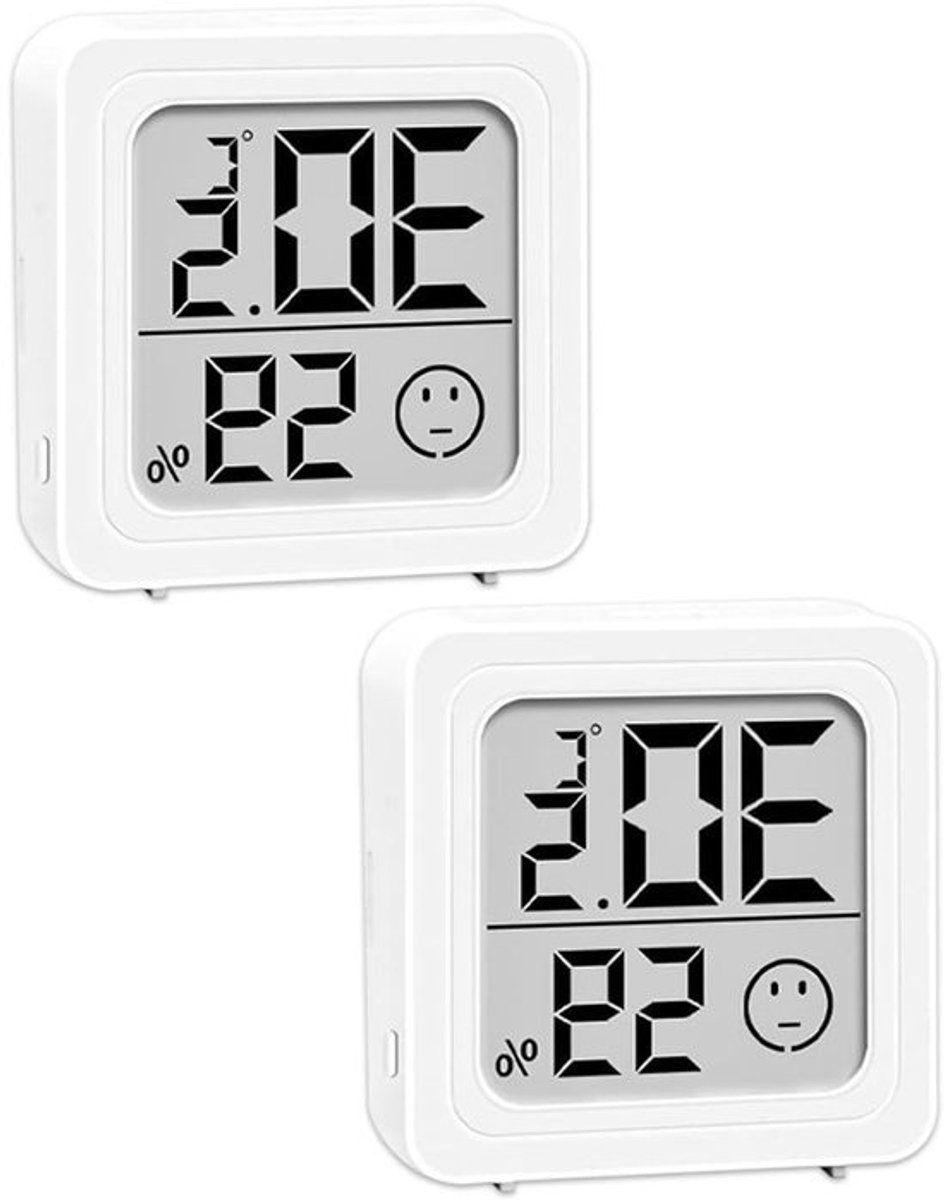 Allecto Plus - Digitale Thermometer Hygrometer voor Binnen | 2 Stuks Mini LCD Thermometer | Voor Babykamer, Woonkamer & Kantoor