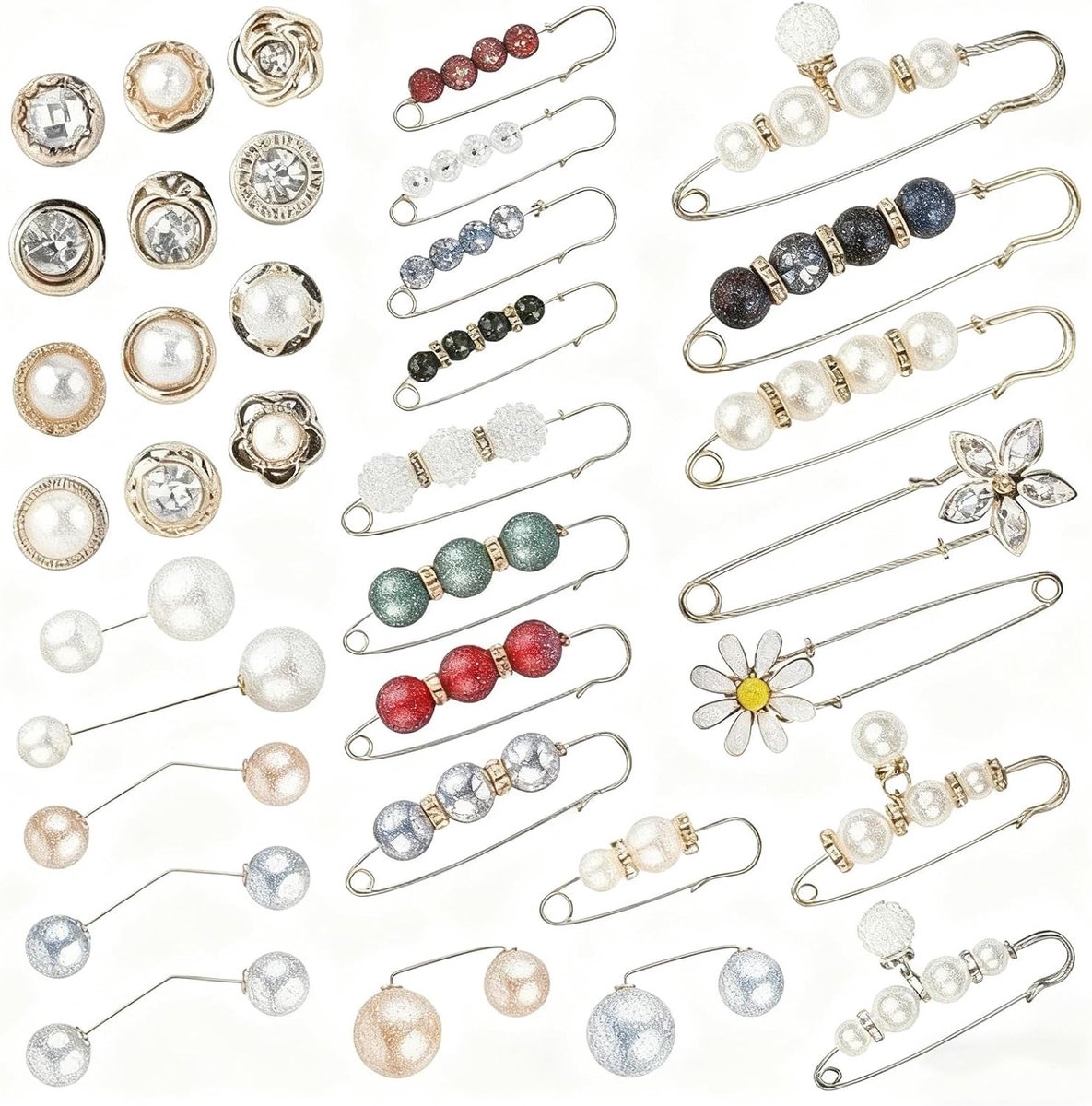 Broches Multi Size Broche Dames Sleepnaald Bruidsjurk Vintage Broche Naalden Broeksknopen om Strakker te maken, veiligheidsspelden voor vrouwen Broeken Jurk Rok Hoed