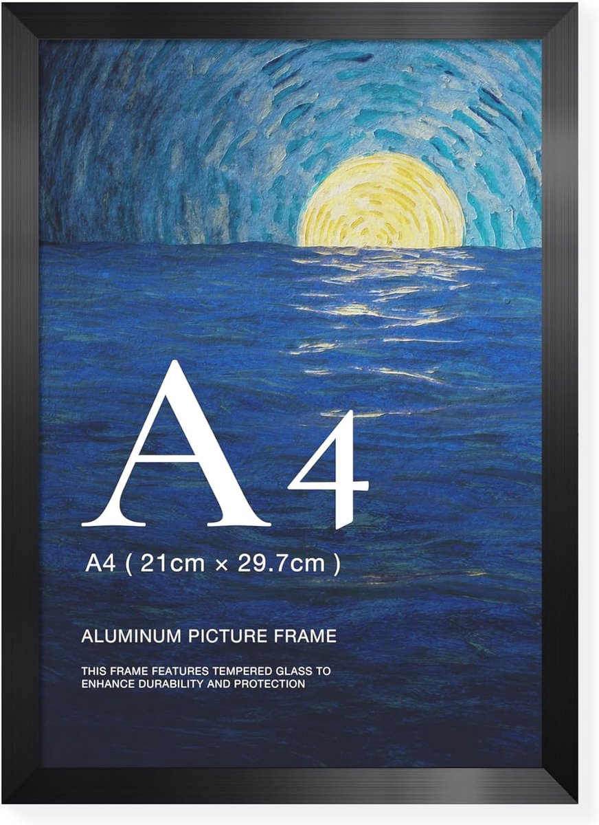 A4‑formaat Aluminium Zwart, 1 stuks