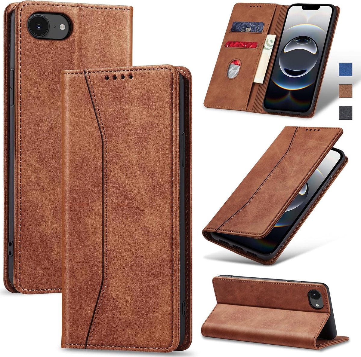 Hoesje voor iPhone 16E/17E,Bruin