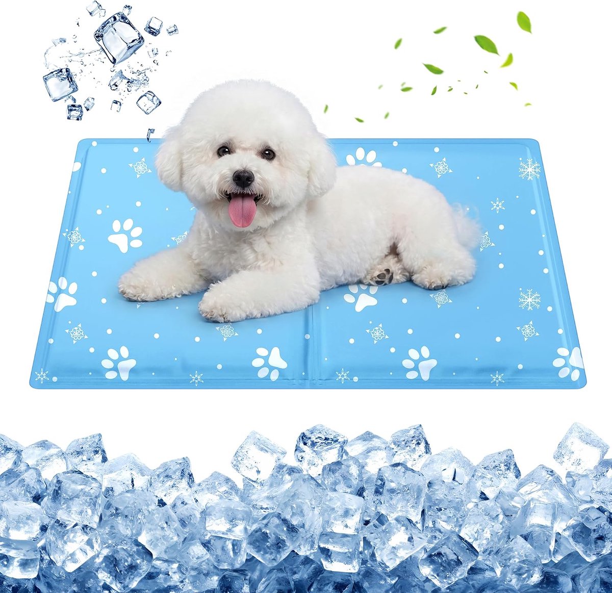 Lesotc petnf Koelmat voor honden en katten, zelfkoelende gelmat met krasbestendig oppervlak, waterdicht, ideaal voor thuis, auto, tuin, 60 x 90 cm