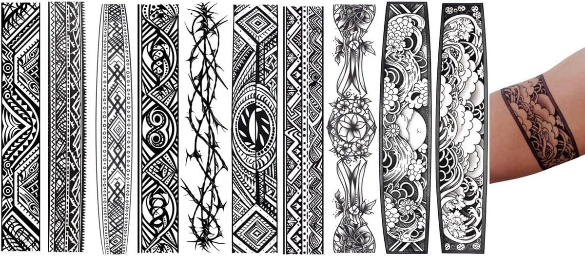 Tijdelijke tribal maori armband tattoo Japan tattoo armband 10