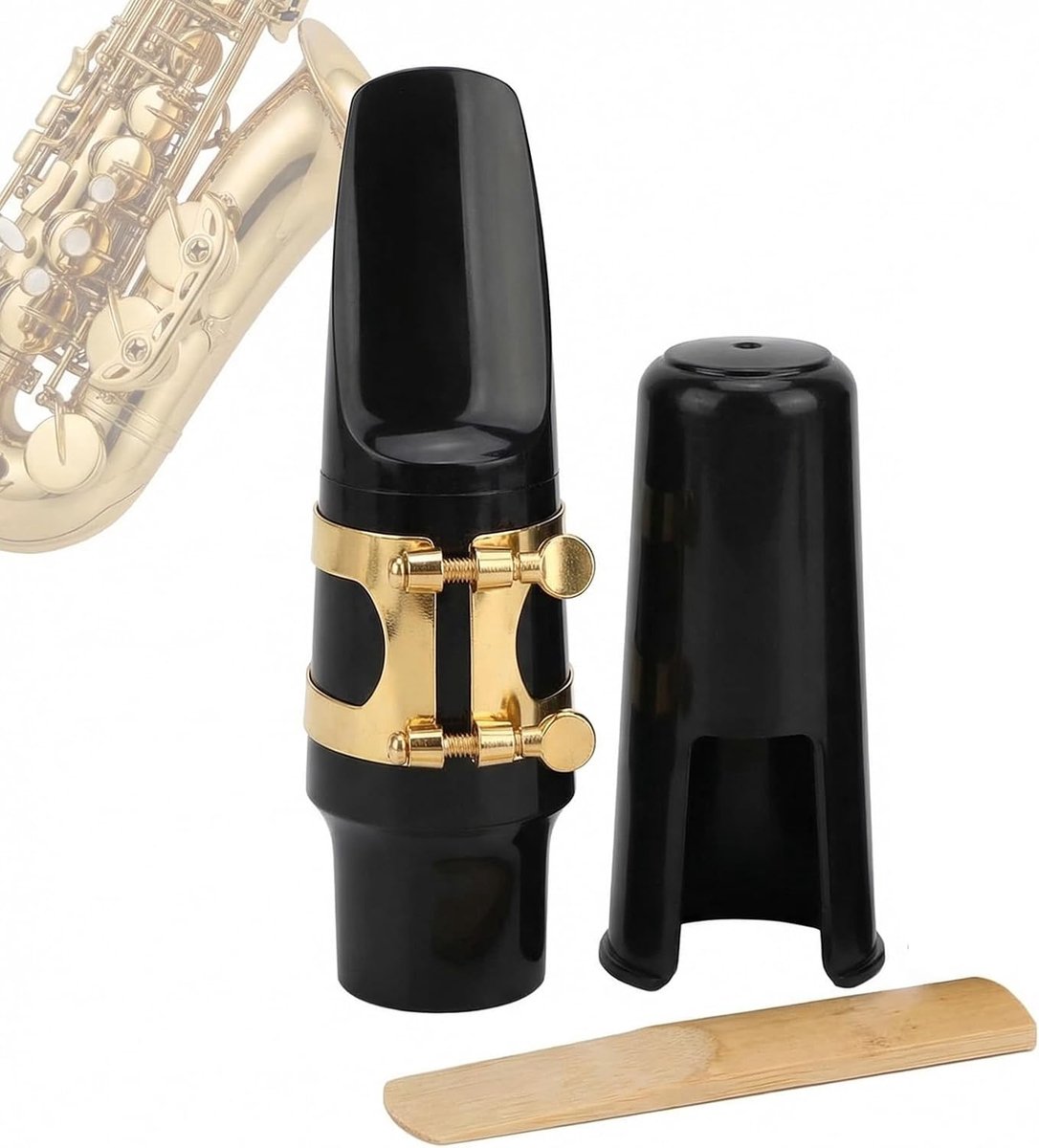 Mondstuk voor altsaxo, ABS, met beschermkap en metalen ring: duurzaam accessoire voor muzikanten