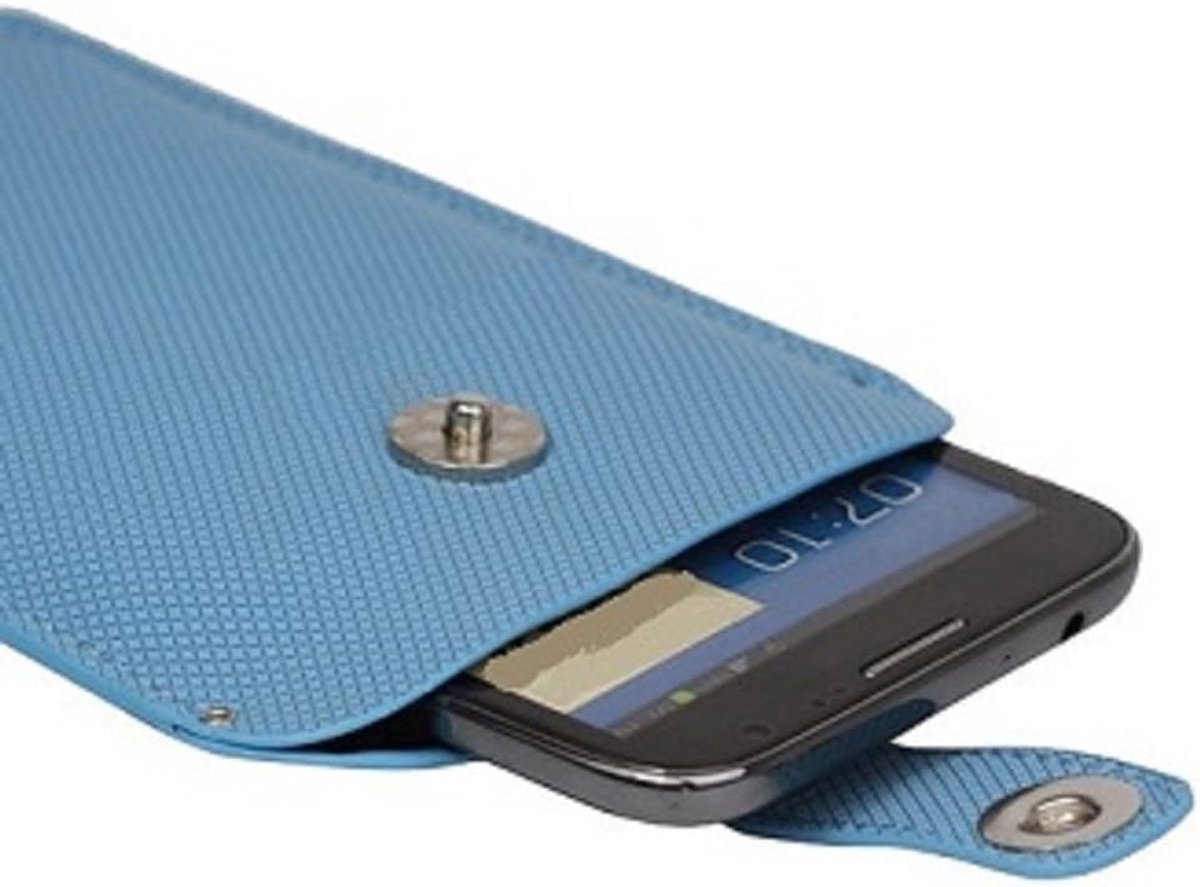 Hoes met gestructureerd met trekband en magneetsluiting voor MPIE I9199S - Blauw