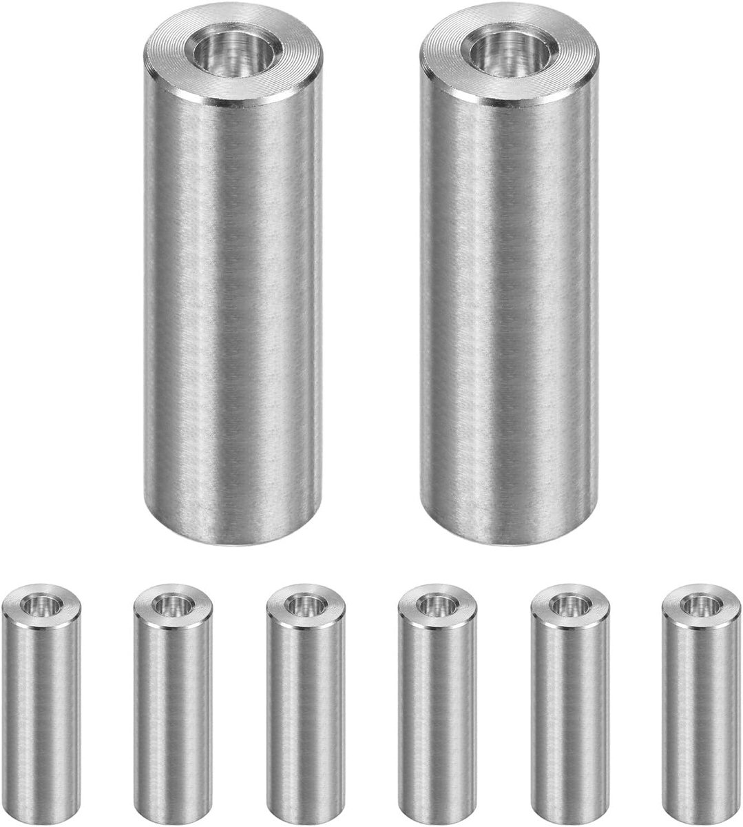 8 STKS M6 304 Rvs Spacers 6mm ID x 14mm OD x 40mm l Metalen Schroef Standoff Bus Plain Finish Ronde Spacer 304 Rvs voor Schroeven Bouten Zilver