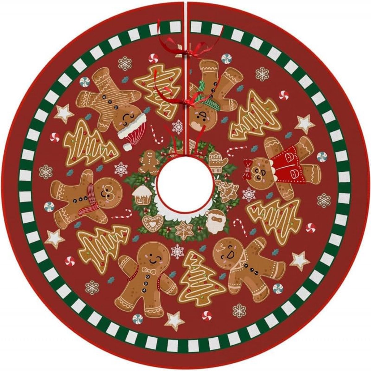 Dennenboom, kerstboomtapijt 90cm, deken onder kerstboom, boomrok kerst onderlegger kerstboom, kerstboomrok rond, Christmas Tree Skirt(05)
