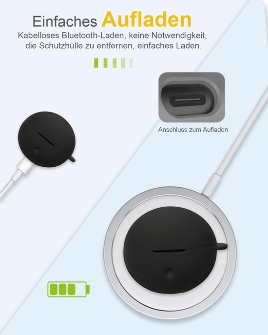 Hoes voor OPPO Enco Clip2 draadloze hoofdtelefoon, daunke zachte siliconen beschermhoes, huidvriendelijke etui met ronde gesp, volledige bescherming, zwart — afbeelding 3