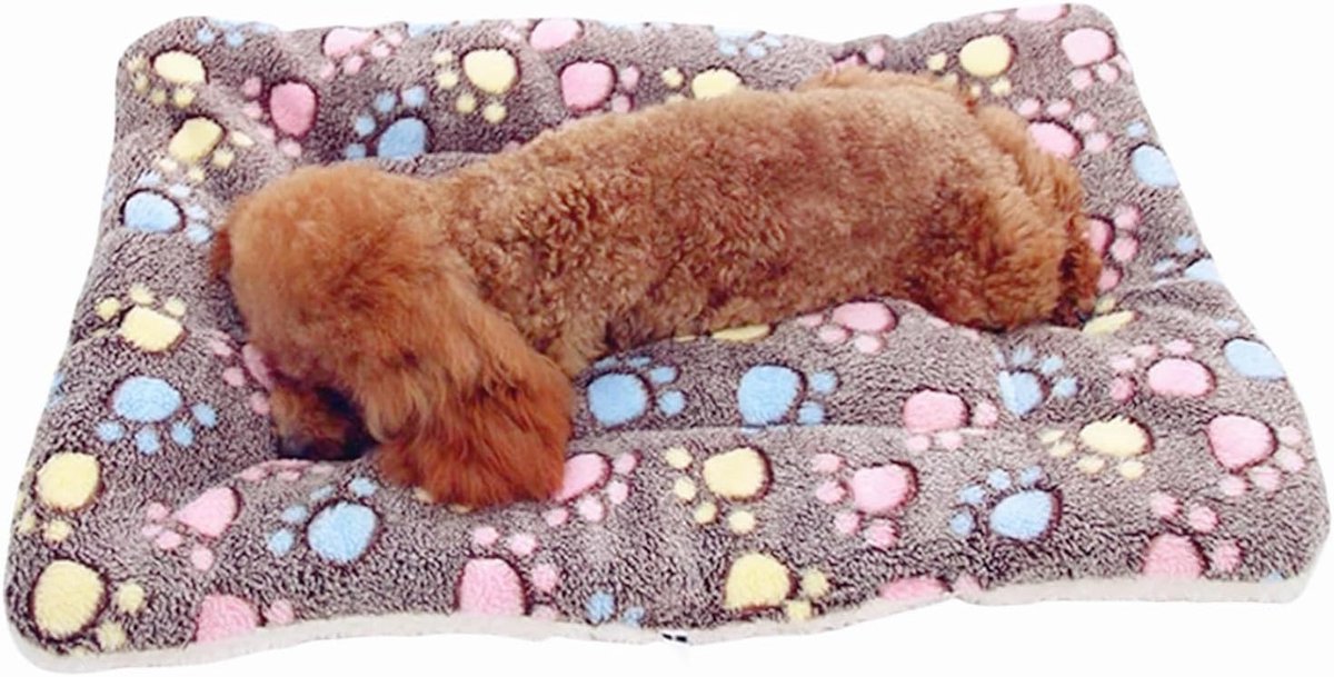 60 x 45 cm, hondenbedmatras, warme thermische huisdieronderlegger, puppymat, kussen voor de winter, klein/middelgrote huisdieren, honden en kattenkooi, koffie