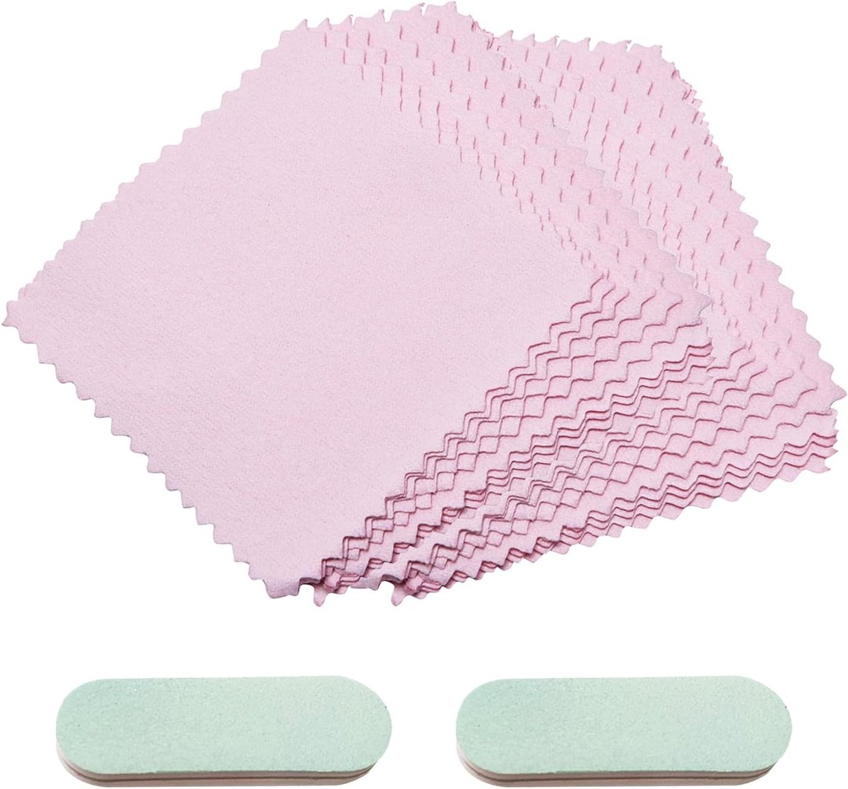 20 stuks zilverpoetsdoeken, 2 stuks zilverpolijststaven, reinigingsdoek, sieradenpoetsdoek, zilveren sieradenreinigingsdoek, dubbelzijdig fluwelen sieradendoek voor het reinigen van sieraden