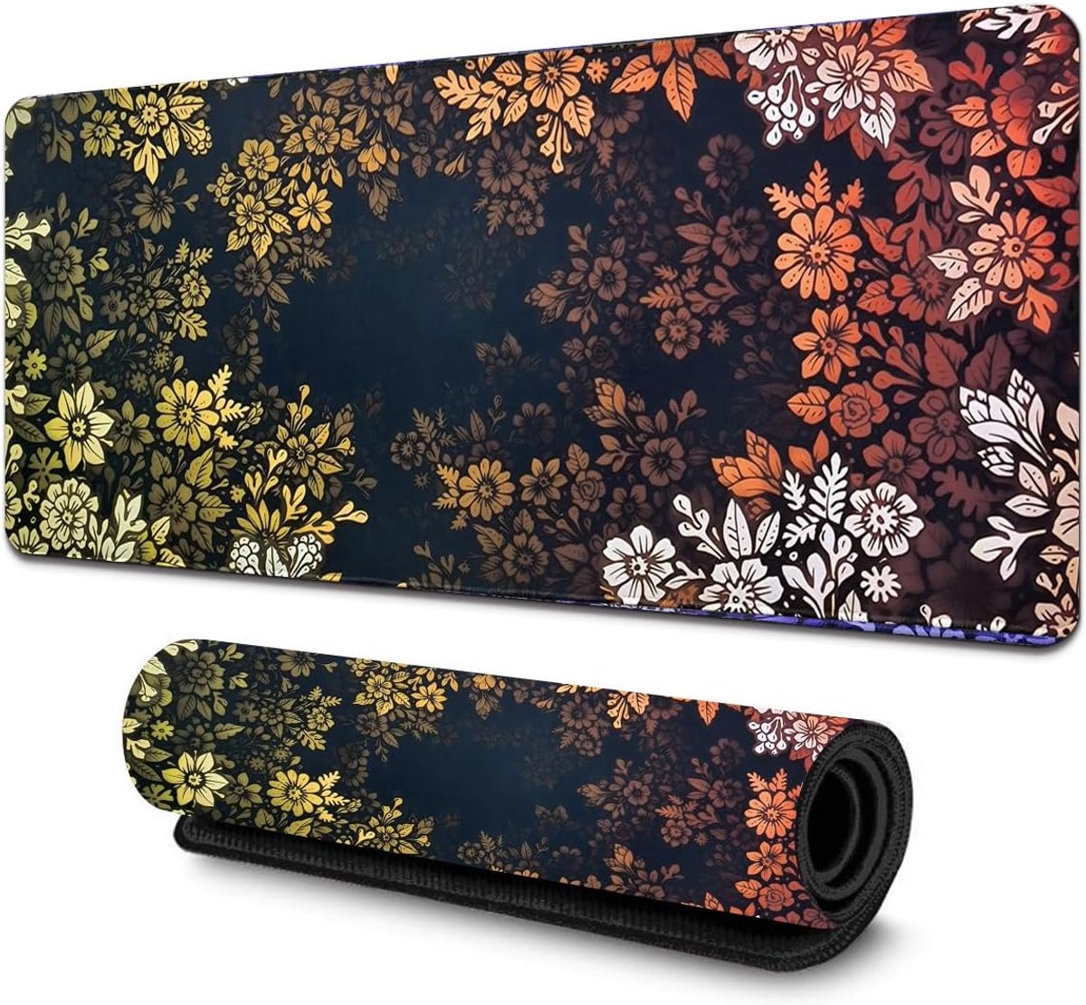 Gaming-muismat, 800 x 300 mm, Japanse gaming-muismat, XXL, bureaumat, gamer, muismat voor kantoor, studie, gaming (geel-oranje-mengsel)