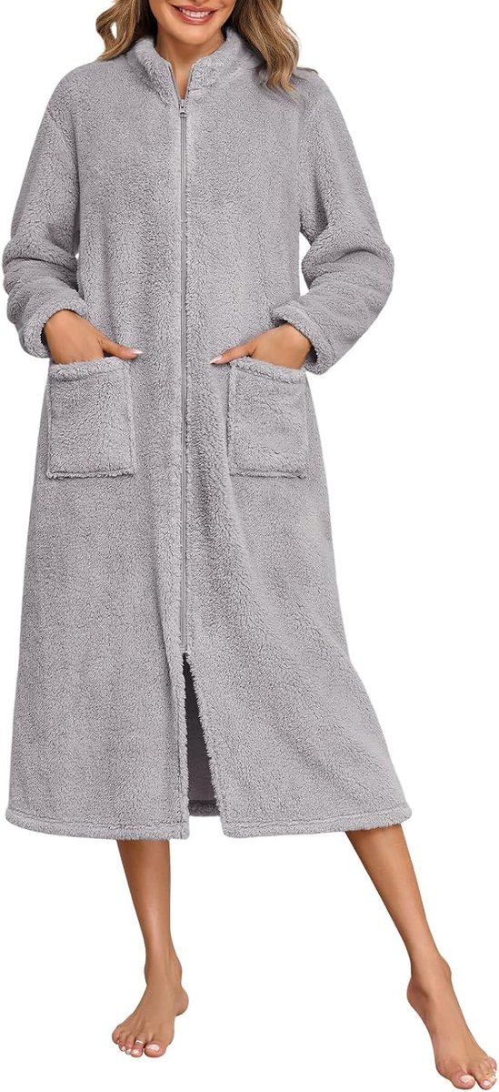 Badjas dames ritssluiting handdoek gewaad Housecoat Loungewear