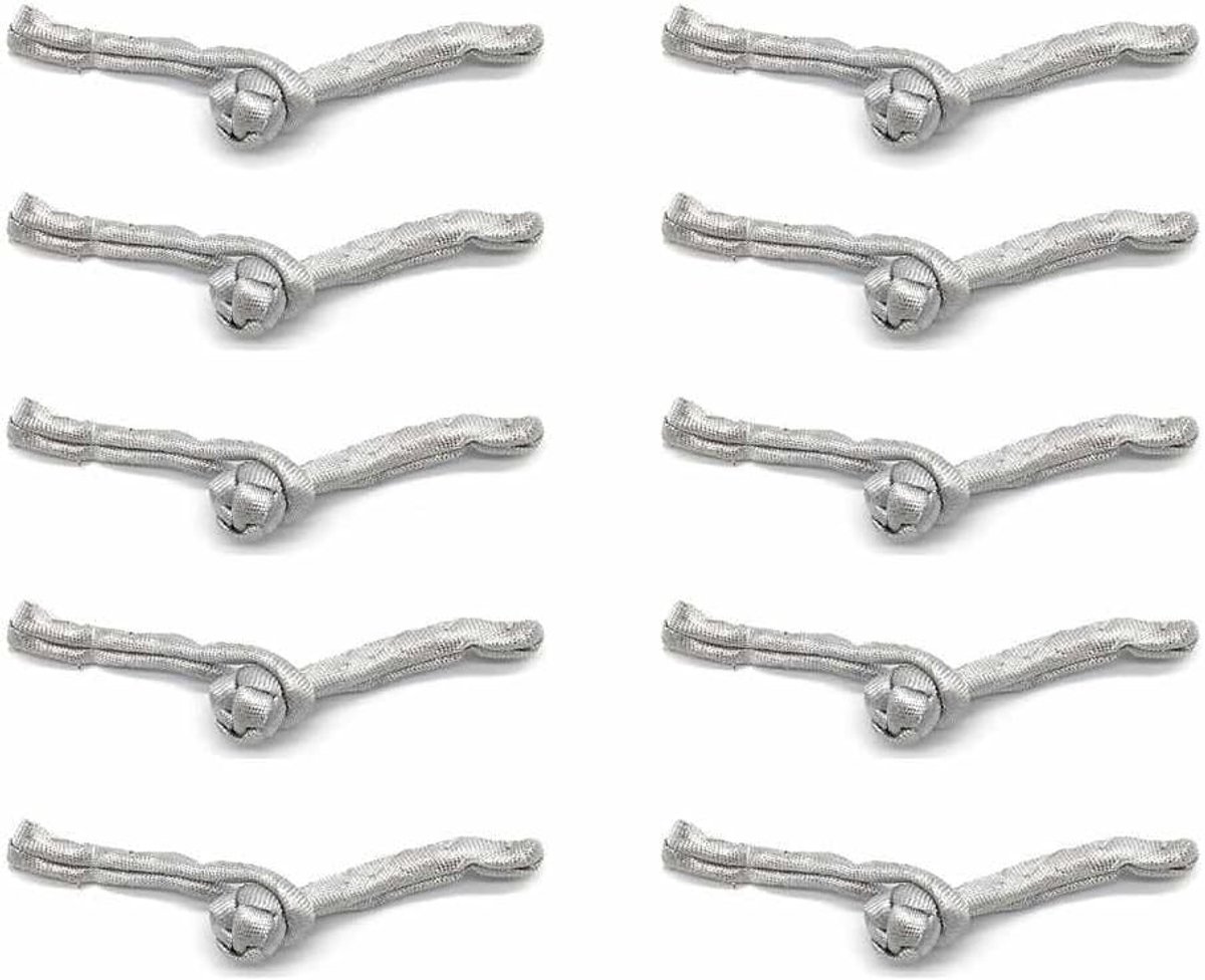 Knopen, handgemaakte sluitknopen, kikkerknopen om te naaien, gespknopen, traditionele cheongsam, tang, taiji-pak, knoop voor Chinese kleding, zilver