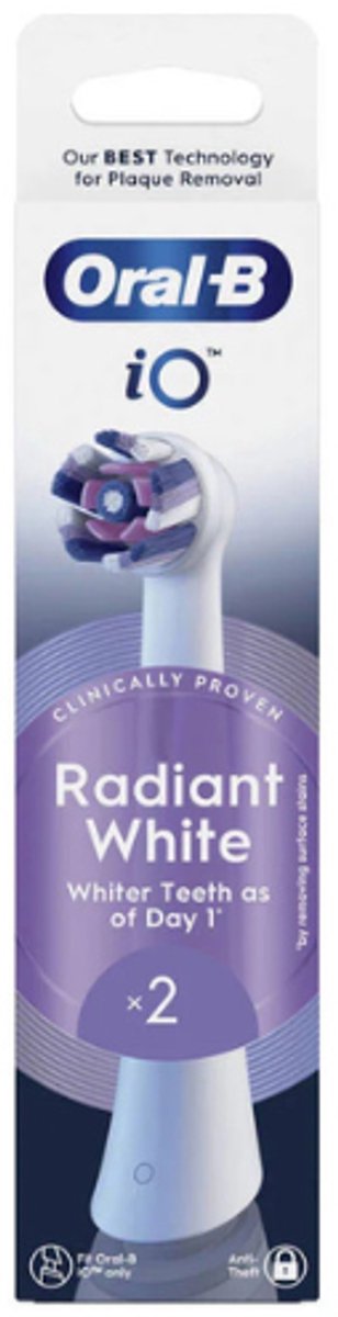 Oral-B iO Radiant White – Opzetborstels – 2 stuks – Voor Wittere Tanden – Geschikt voor iO Series