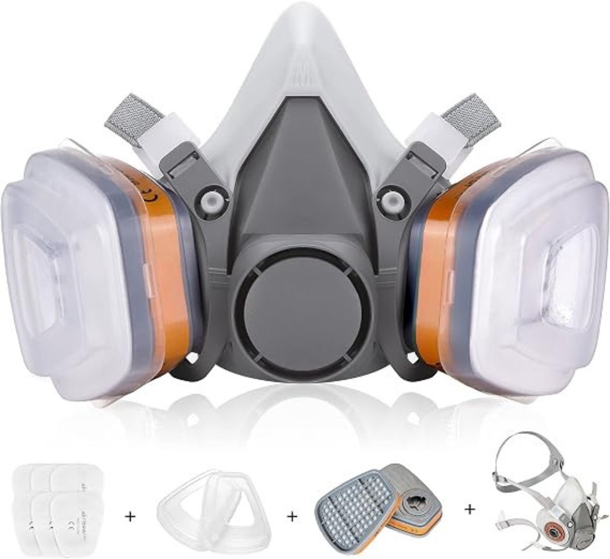 Levo® Gasmasker - Gezichtsmasker - Gasmasker met Filter - Medium - Wit - 12cm x 13cm x 7cm