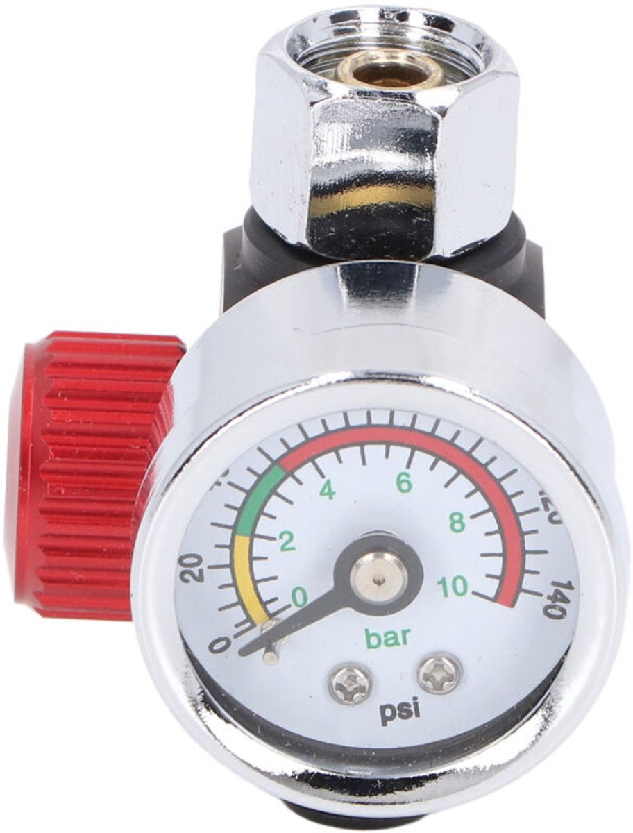 Luchtdrukregelaar geschikt voor spuitpistool, gemaakt van aluminiumlegering, geschikt voor een zeer nauwkeurige 1/4-inch NPT-regelklep.