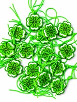 Gelukspoppetjes - Gelukshangers - Klavertje Vier - Hout - Groen - Dubbelzijdig - 100 Stuks