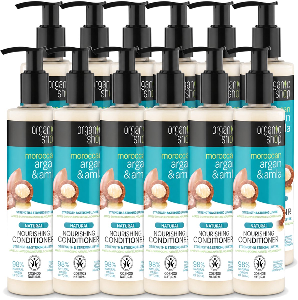 12 x Organic Shop - Conditioner Argan & Amla - Hydraterend en Verzorgend - 280 ml - Voordeelverpakking - 12 stuks