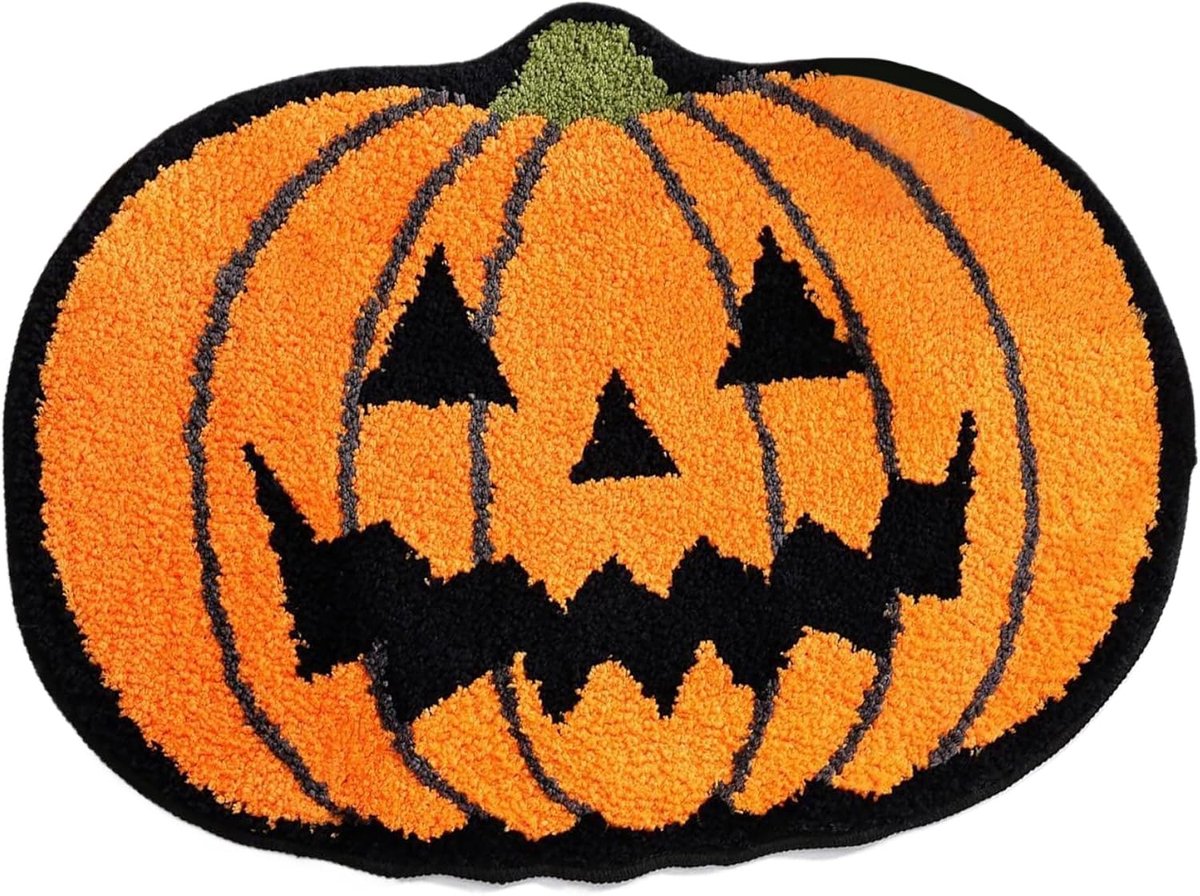 Halloween Pompoen Imitatie Kasjmier Deurmat - Badkamer Opneembaar Antislip Makkelijk Te Onderhouden Voetmat Voor Bij De Deur - 40*60cm