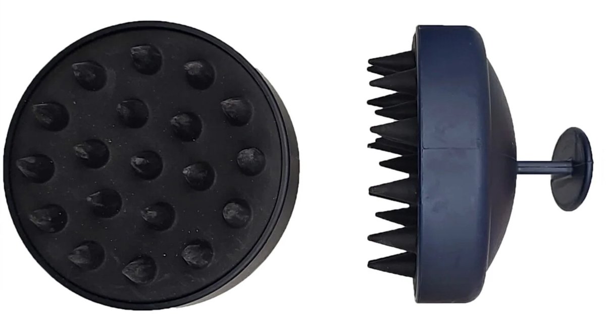 Rodeo Style Massageborstel Hoofdhuid Zwart - Shampooborstel - Scalp Massager - Ø 8 cm