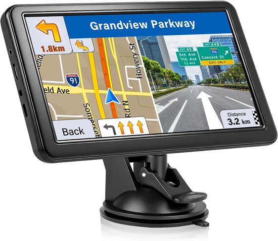 7-inch GPS-navigatie voor Auto, Vrachtwagen & Camper, Vooraf Geïnstalleerde Europa Kaarten (2025), Gratis Updates, Gesproken Navigatie, Flitspaalwaarschuwing, Offline Touchscreen，waarschuwingen voor flitspalen, touchscreen