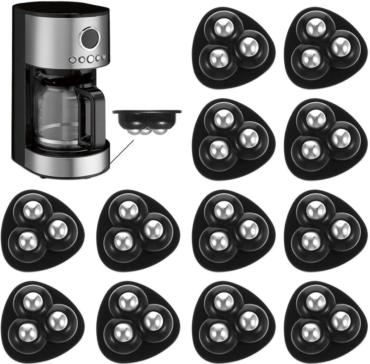Zelfklevende Ball Caster Wieltjes voor Meubels en Keukenapparatuur - 12 Stuks
