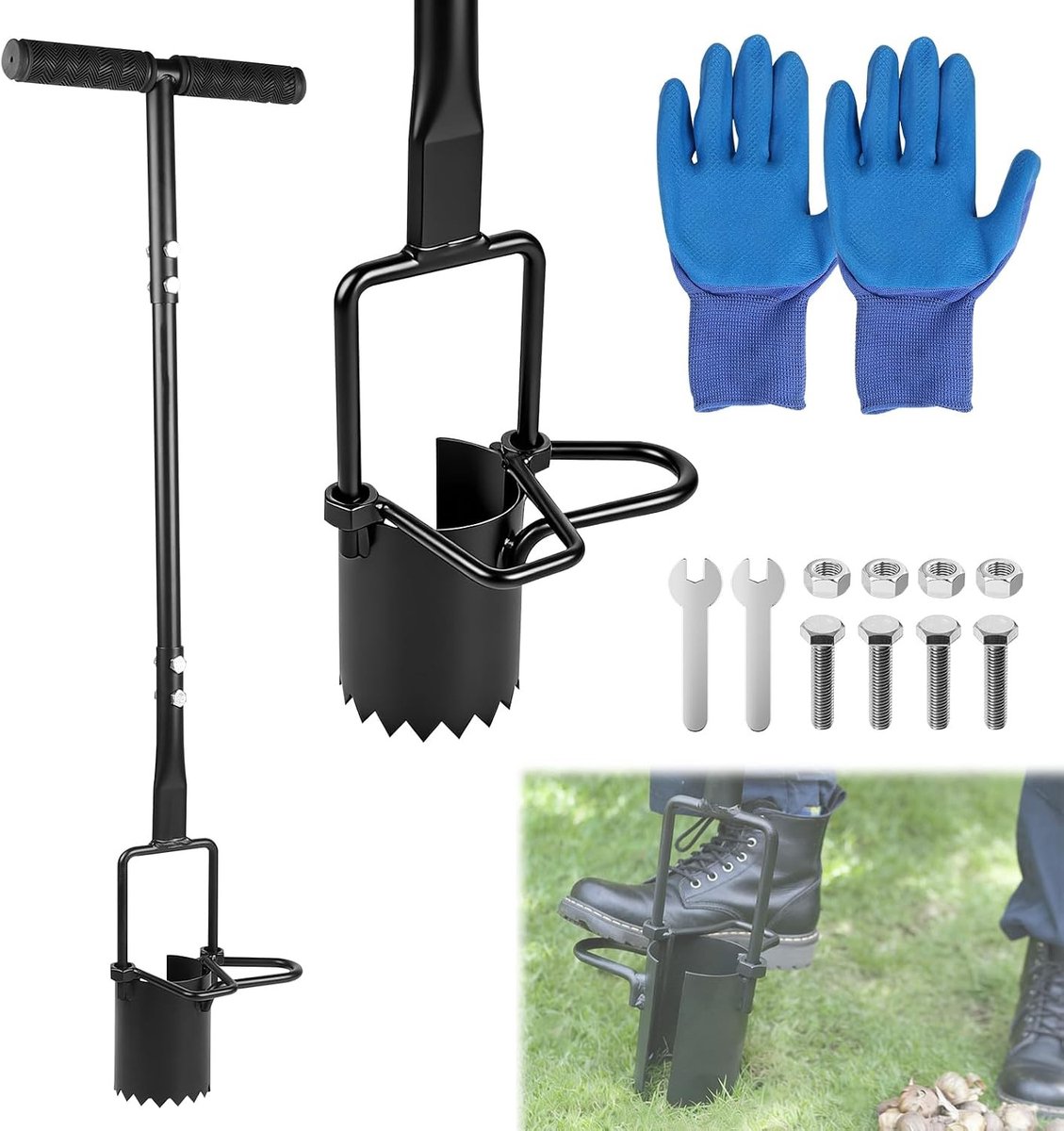 Bloembollen Plantgereedschap met 94 cm Lange Handgreep, Tuingereedschap voor Tulpen, Uien en Bloembollen, Ideaal voor Graven en Planten in de Tuin