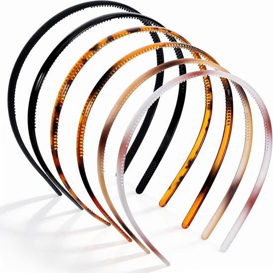 Hoofdband dames - Zwart - 12 mm breed - Elastisch kunststof met antislip tanden - Unisex sport en dagelijks gebruik