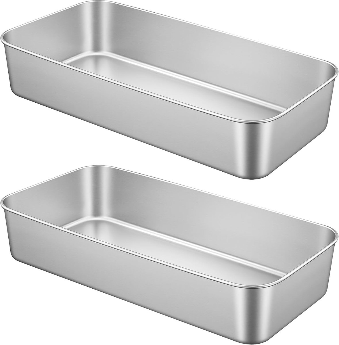 2 Stuks 3lbs RVS Broodvorm voor het Bakken van Bananenbrood, Gehaktbrood en Gebak - Oven- en Vaatwasserbestendig