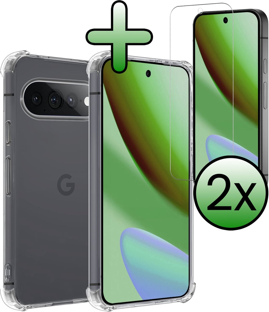 Hoesje Met Screenprotector - 2 Stuks - Geschikt voor Google Pixel 11 Pro XL - Sterk & Shockproof - Siliconen Case - Back Cover - Telefoon Hoes - Shock Proof - Transparant