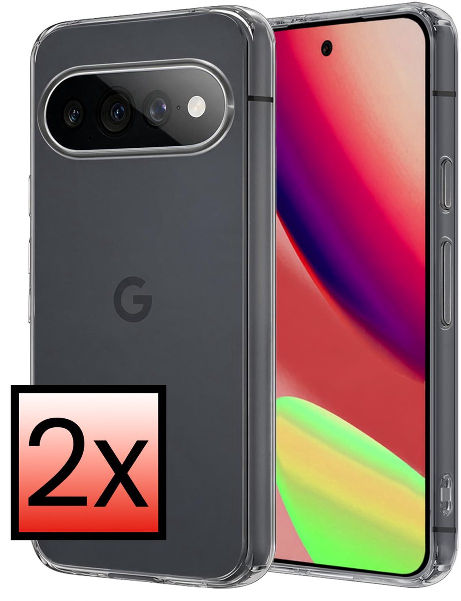 Hoesje - 2 Stuks - Geschikt voor Google Pixel 11 Pro XL - Sterk & Shockproof - Case Siliconen - Back Cover - Telefoon Hoes - Transparant
