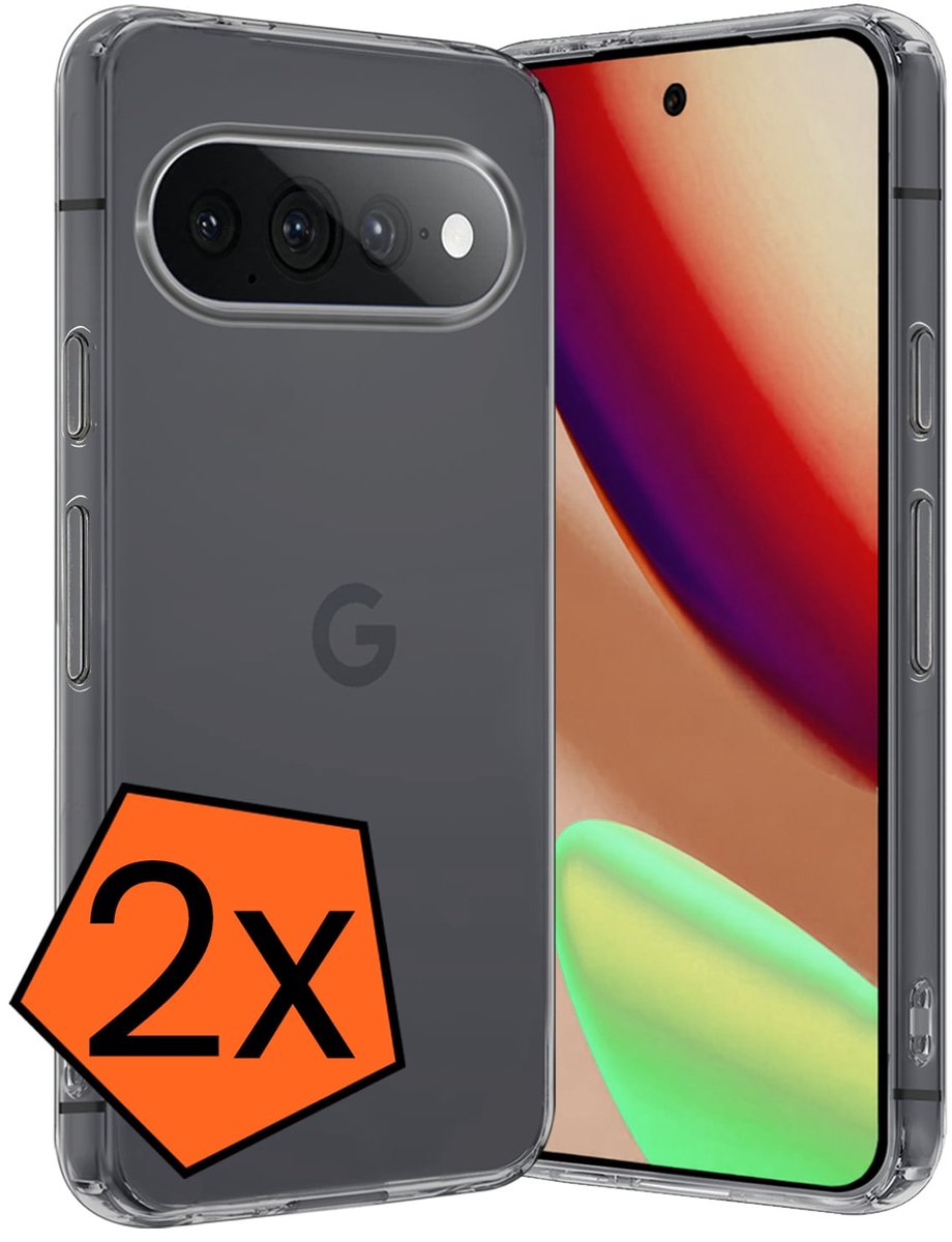 Hoes - 2 Stuks - Geschikt voor Google Pixel 11 Pro XL - Sterk & Shockproof - Case Siliconen - Back Cover - Telefoon Hoes - Transparant
