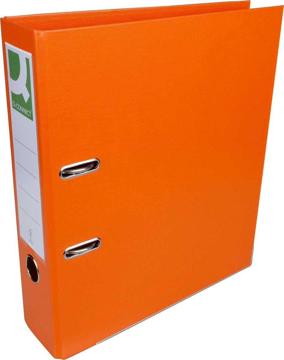 Q-CONNECT ordner, voor ft A4, volledig uit PP, rug van 8 cm, oranje, PAK VAN 10
