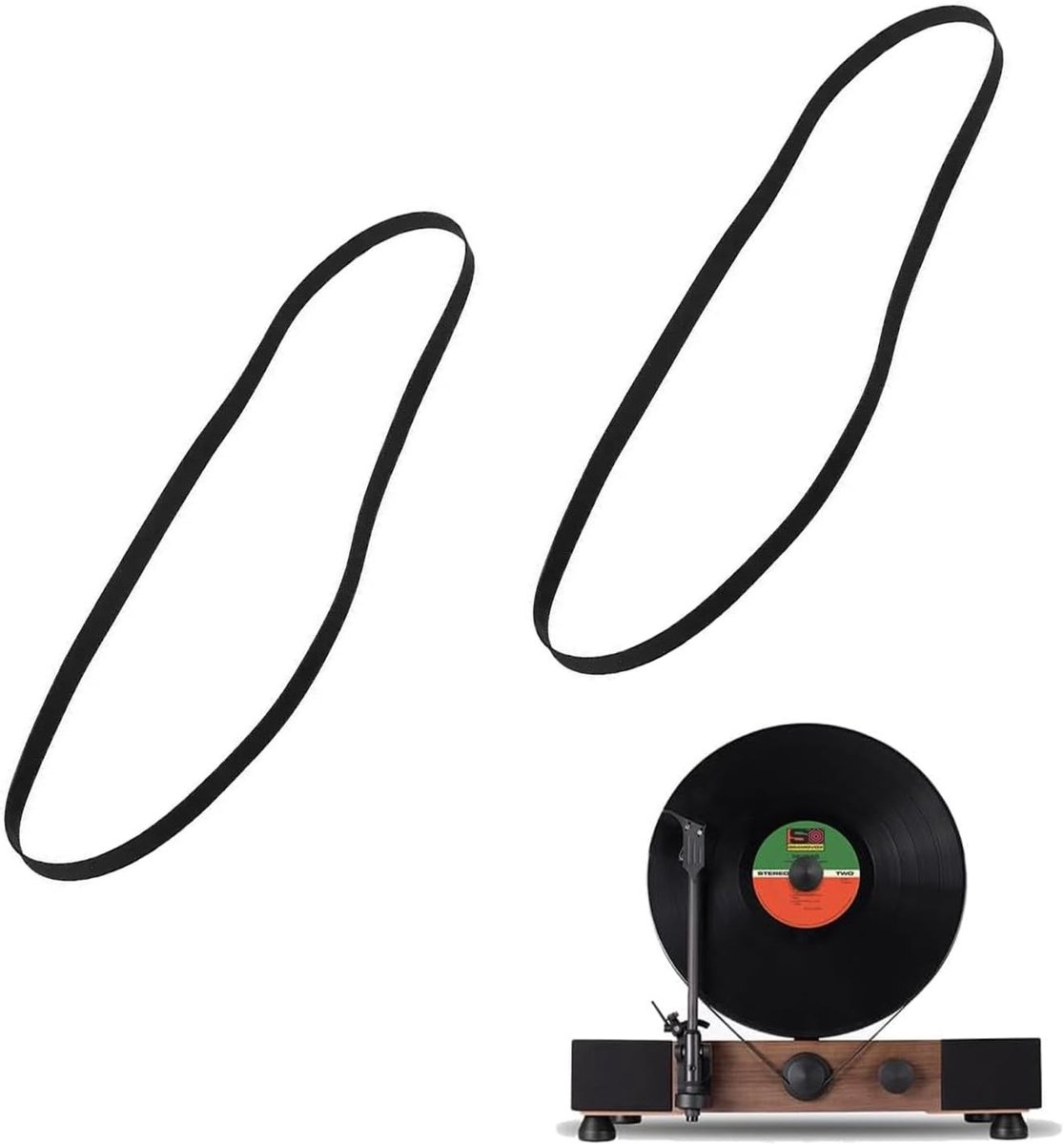 Vervangingsriemen voor Platenspeler - 2 Stuks - Retro Vinyl Speler, Compatibel met Diverse Aandrijfsystemen, 270mm Lengte