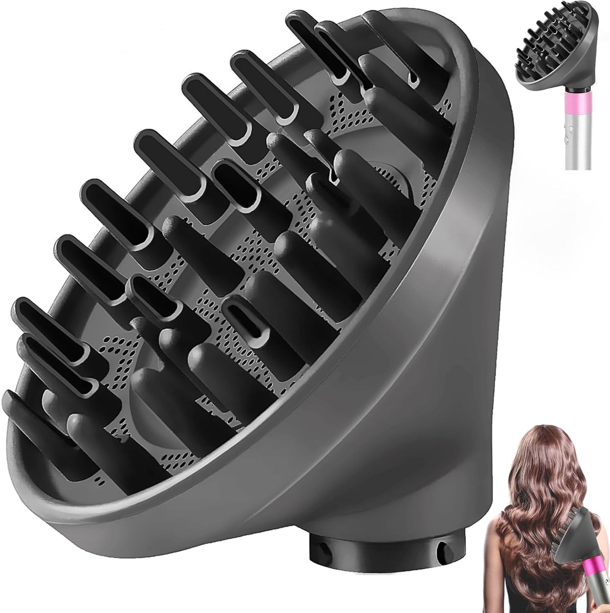 Compatibele diffuser geschikt voor Dyson Airwrap Styler HS01 HS05 accessoires, converteerbaar diffusermondstuk geschikt voor Airwrap Styler naar föhn