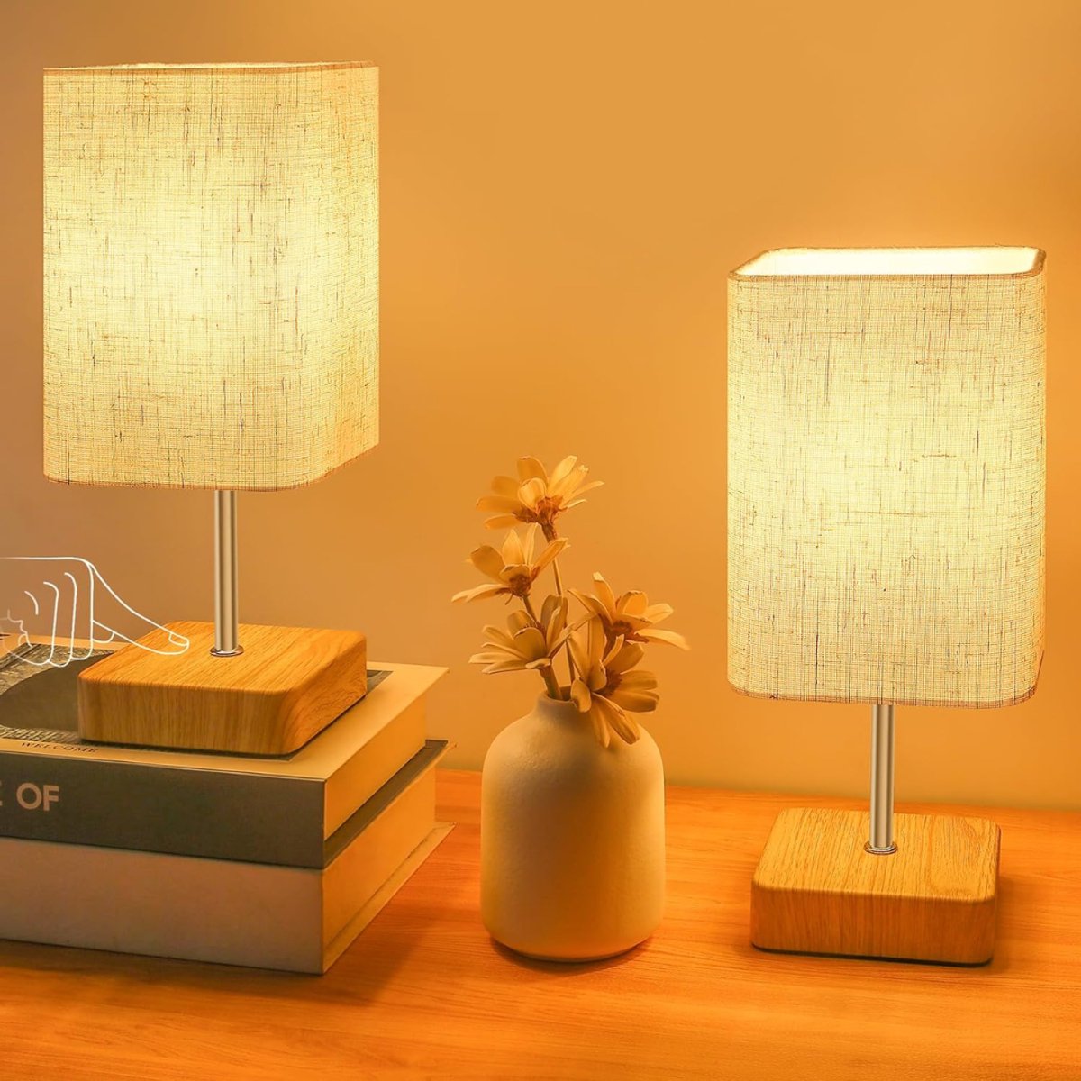 DYVNS® Nachtkast Lampje - Nachtlampje Slaapkamer - Bedlamp - Dimbaar - 2 Stuks