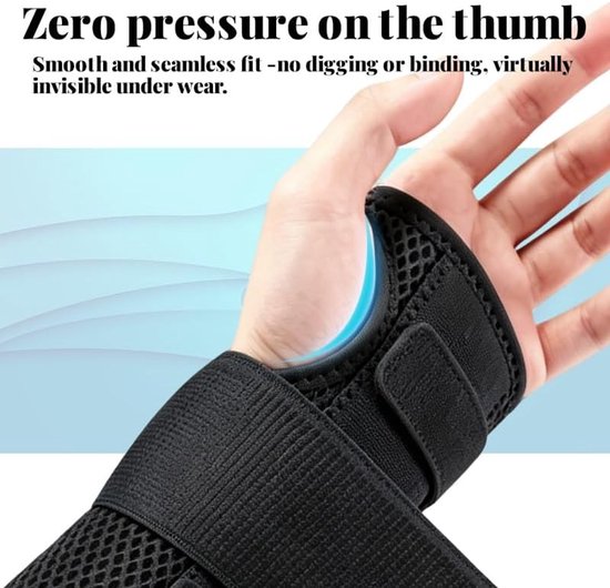 Ademend Polsbandage met Dubbele Straps - Verstelbare Polsondersteuning voor Sport, Carpaal Tunnel en Artritis voor Dames en Heren — afbeelding 3