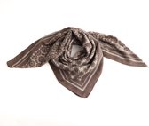 June Bandana Dames – 4 Gemixte Prints – Bruin Ecru – Zacht Als Cashmere – 70x70 cm