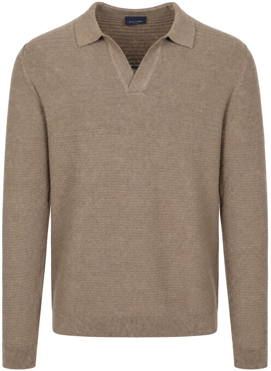Suitable Trui Riva Needle Beige - Maat L - Heren - Pullover