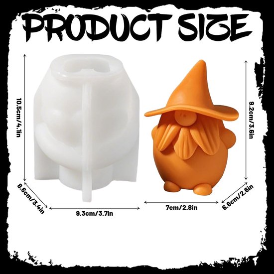 2 stuks siliconen vormen, gietvormen, pompoen, 3D siliconen vorm, pompoen met geest, kaarsvormen om te gieten, siliconen vormen, kaarsen, pompoen, gietvormen, siliconen, Halloween, kaarsen, gietvorm — afbeelding 2