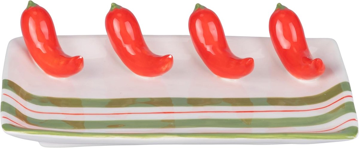 D'Este Home Tivoli 2008 Decoratieve plaat keramiek 22,5 x 13 cm Chili Design Fruit Life