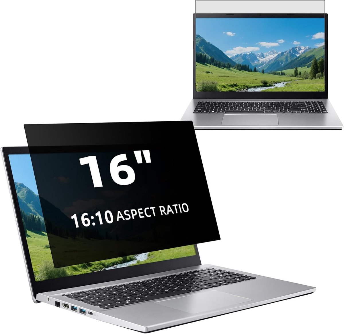 16 Inch Laptop Privacy Screen Protector, 16:10 Verwijderbare Anti Blauw Licht Glare, Oogbescherming Anti Spy Privacy Screen Filter voor Hp/Dell/Lenovo/Acer/Asus/Samsung/Sony 16 inch (345 X 216