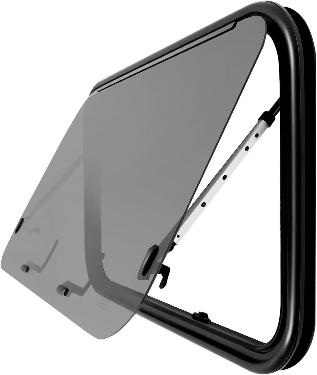 900 x 500 mm, aluminium caravanraam, met vliegengaas en vergrendeling, 4 mm veiligheidsglas, 65° openingshoek, voor campers, caravans