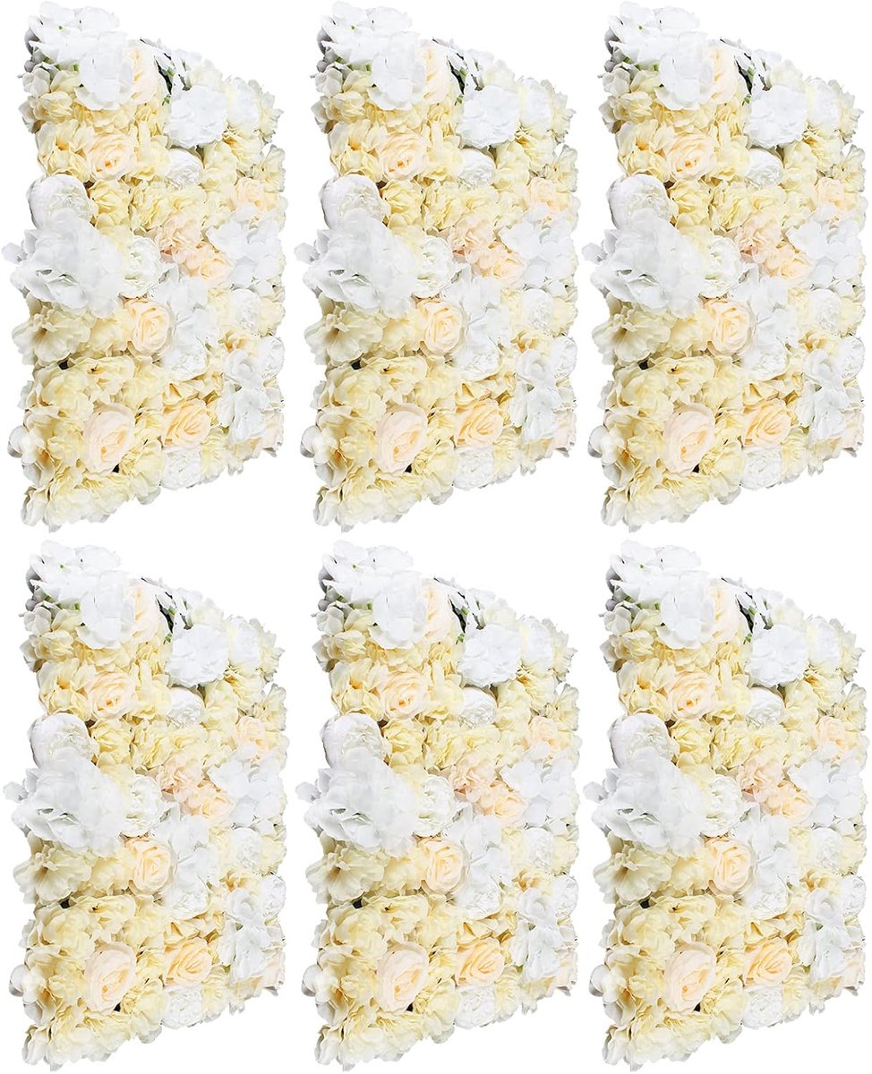 Kunstbloemen wandpanelen 60 x 40 cm bloemen wandpaneel bloemen achtergrond kunstbloemen bruiloftsdecoratie rozen rozenwand voor woondecoratie, bruiloftsfeest, fotoachtergrond in wit