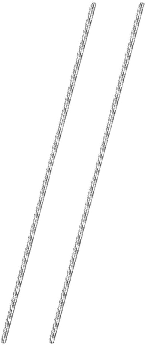 2 stuks complete draadstangen, M5 x 300 mm, 304 roestvrij staal, rechte draadstang, voor meubelankerbouten/klemmen/U-bouten, metrische schroeven met schroefdraad