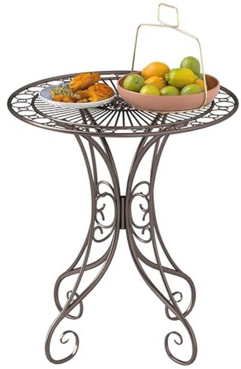 Ronde Tuintafel Ø 70 cm - Metalen Buiten tafel voor Balkon en Terras