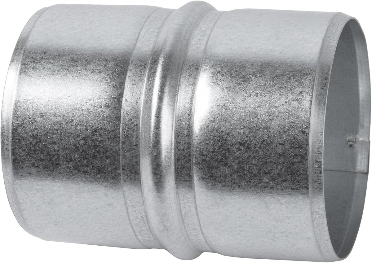 Systems 80 mm / 3,15'' inch gegalvaniseerde stalen kanaalconnector - ronde ventilatiekanaal verlenging - metalen ventilatie koppeling - metalen slang koppeling - gegalvaniseerde pijp connector