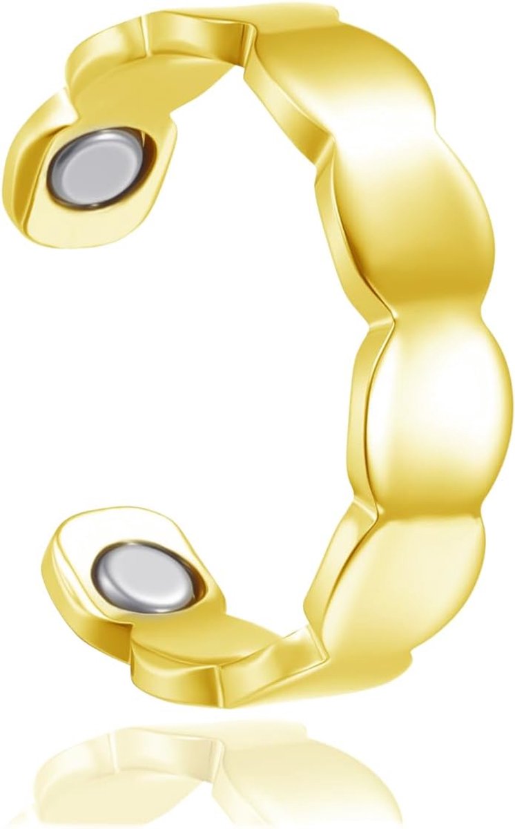 Ring, 2026 zilveren magnetische ring voor dames, anti-angst ring met magneten, enkel/bloem/hart/golven, verstelbare vitalring voor een betere slaap, magnetische ring voor