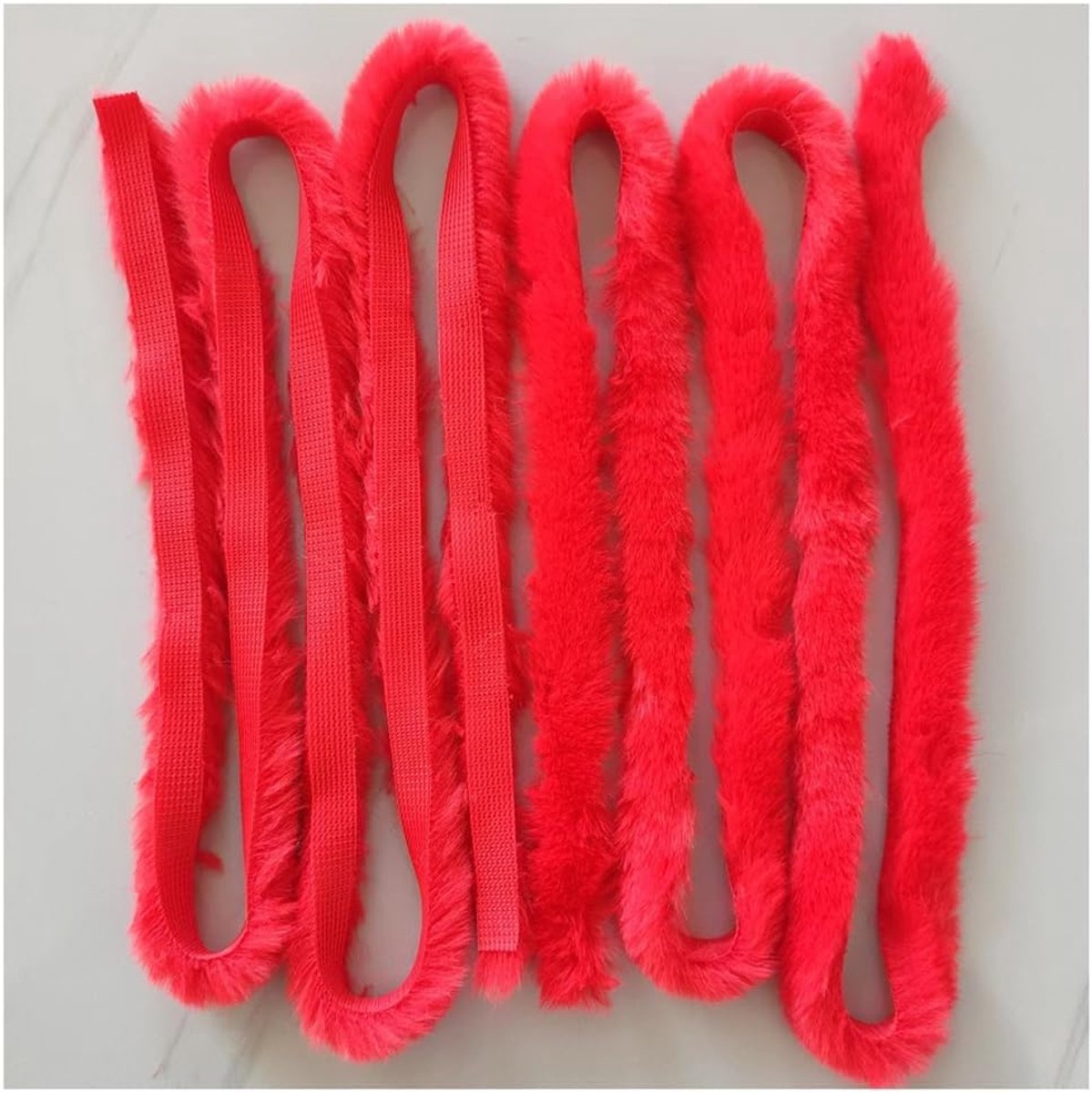 1 cm kunstbont band pluizig imitatiebont lint trim pluche bontband kerst slinger kunstbont rand voor bruiloft pantoffels pantoffels kraag knuffeldier decoratie rood 10 stuks