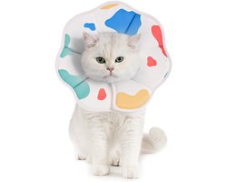 Zachte herstelkraag voor katten, verstelbare lichtgewicht kitten E-kraag voor kleine honden, comfortabele nek donut stopt likken en krabben na een operatie - Koe(M)